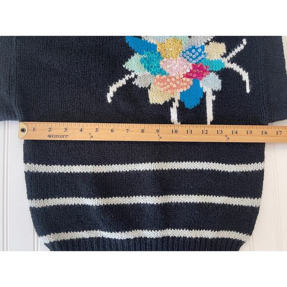 Vintage Organically Grown V Neck Sequins Sweater Size Womens Small - Picture 5 of 7